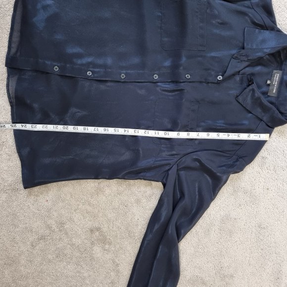 Jones New York Collection Blue Sheen Blouse Size M - Picture 9 of 9